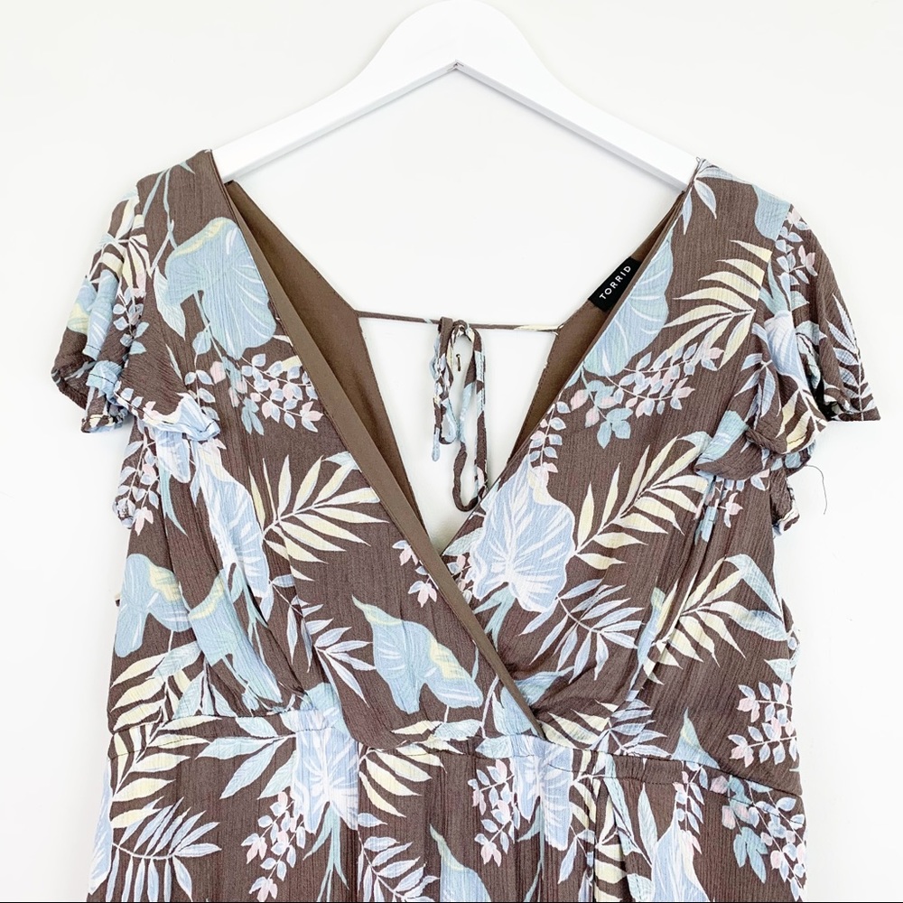 Floral Brown and Blue Dress